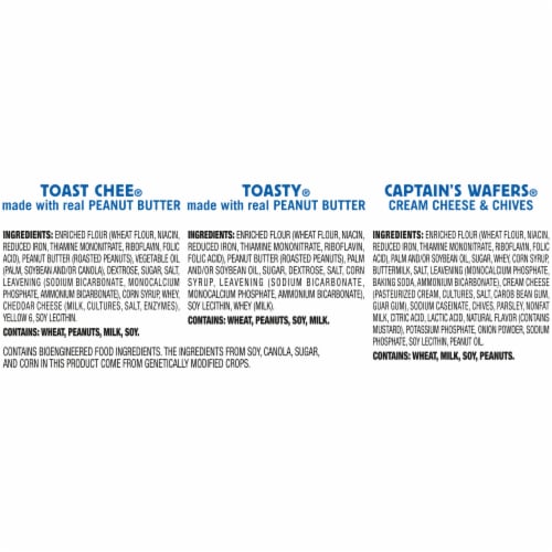 Lance Sandwich Crackers Variety Pack 3 Flavors 8 Individually Wrapped Packs Perspective: bottom