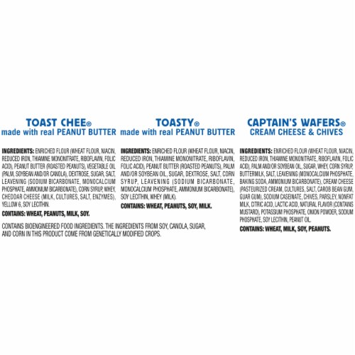 Lance Sandwich Crackers Variety Pack 3 Flavors 8 Individually Wrapped Packs Perspective: bottom