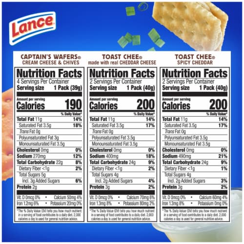 Lance® Cheese Lovers Sandwich Crackers Variety Pack Perspective: bottom