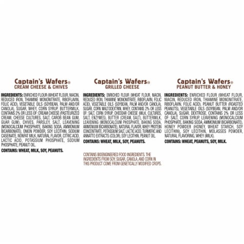 Lance Sandwich Crackers Captain's Wafers Variety Pack 10 Individual Packs Perspective: bottom