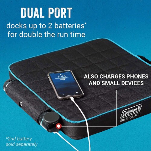 Coleman OneSource Outdoor Heated Camping Chair Pad with Rechargable Battery Perspective: bottom