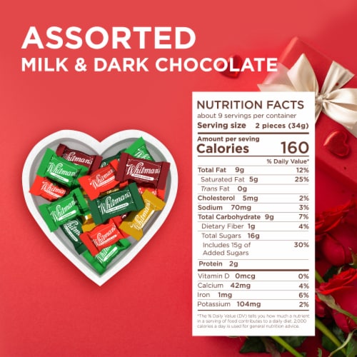WHITMAN'S Sharing Heart Assorted Milk & Dark Chocolate Candy Gift Box Perspective: bottom