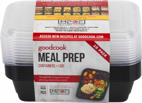 GoodCook® Meal Prep Food Storage Containers - Clear/Black Perspective: bottom