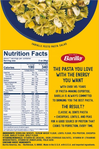 Barilla Protein+ Plus Farfalle Bow Tie Non-GMO & Plant-Based Pasta Perspective: bottom