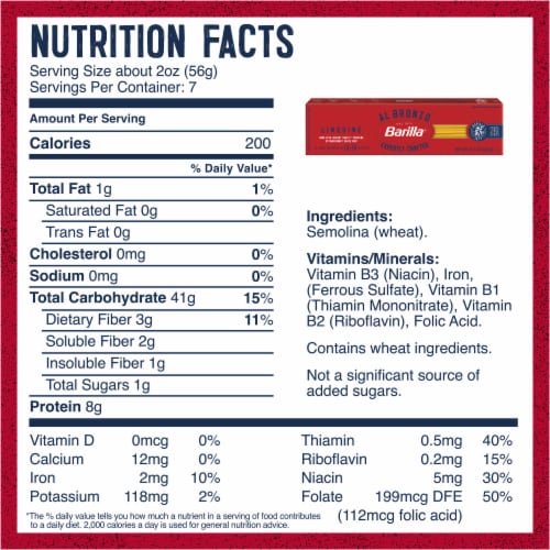 Barilla Al Bronzo Linguine Non-Gmo Kosher Bronze Cut Premium Pasta Perspective: bottom