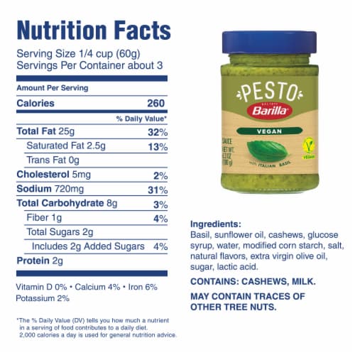 Barilla Vegan Pesto Pasta Sauce and Spread Perspective: bottom
