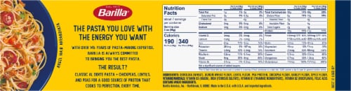 Barilla Protein+ (Plus) Angel Hair Pasta Non-GMO and Kosher Certified Plant Based Protein Pasta Perspective: bottom
