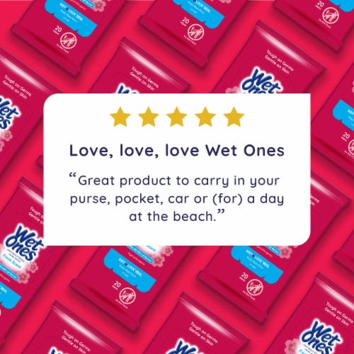 Wet Ones Hand Wipes Fresh Scent Antibacterial Travel Pack Perspective: bottom