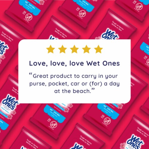 Wet Ones Hand Wipes Fresh Scent Antibacterial Travel Pack Perspective: bottom