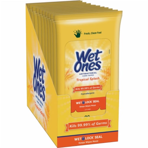 Wet Ones Citrus Tropical Splash Antibacterial Hand Wipes Perspective: bottom