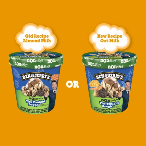 Ben & Jerry's Dairy Free The Tonight Dough™ with Oat Milk Base Frozen Dessert Pint Perspective: bottom