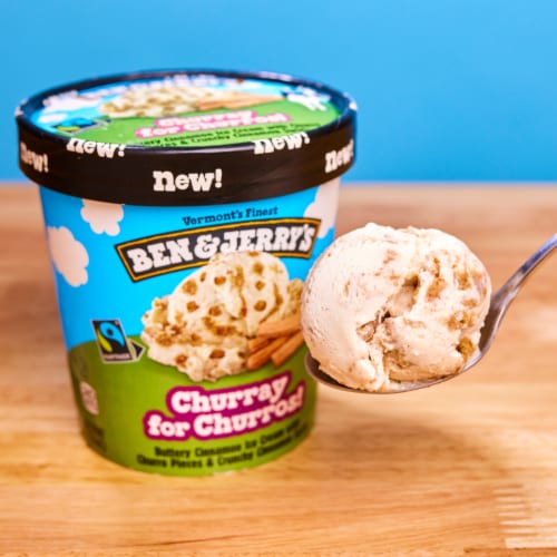 Ben & Jerry's Churray For Churros!™ Cinnamon Ice Cream Pint Non-GMO 16 oz Perspective: bottom