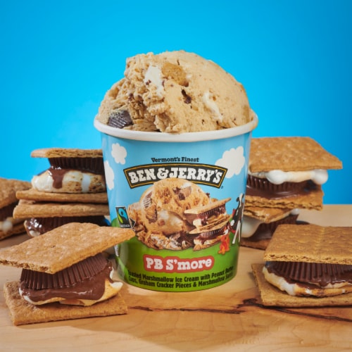 Ben & Jerry's PB S'more Marshmallow Ice Cream Pint Perspective: bottom