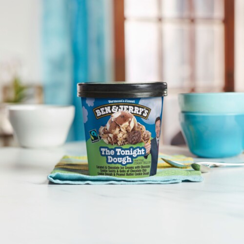 Ben & Jerry's The Tonight Dough with Chocolate and Caramel Ice Cream Perspective: bottom