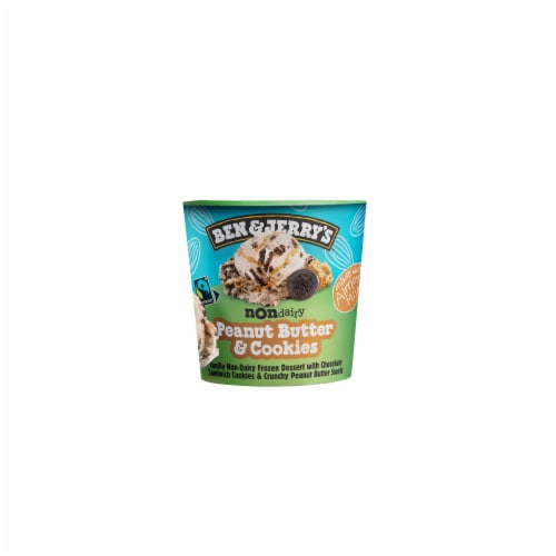 Ben & Jerry's Dairy Free Peanut Butter & Cookies Frozen Dessert Pint Perspective: bottom