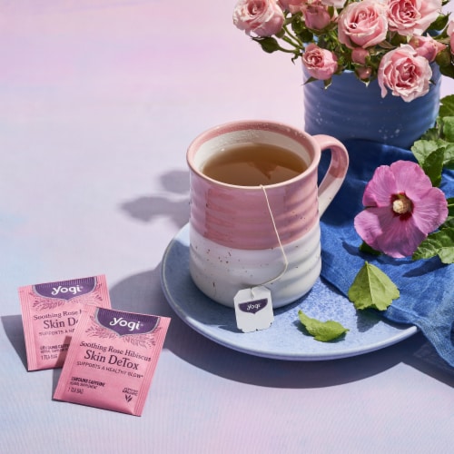 Yogi Soothing Rose Hibiscus Skin Detox Organic Green Tea Bags Perspective: bottom