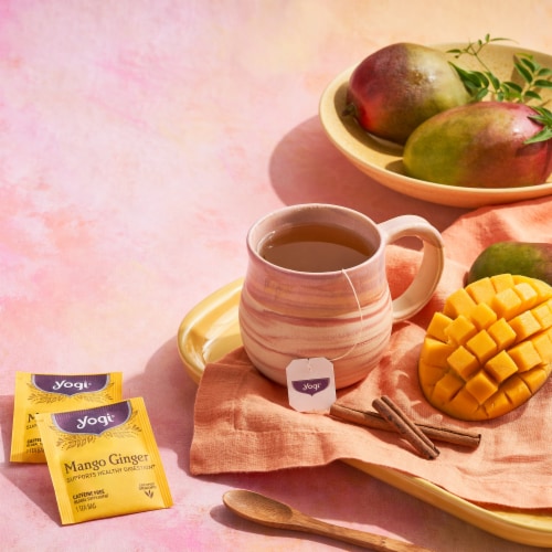 Yogi Mango Ginger Organic Herbal Tea Bags Perspective: bottom