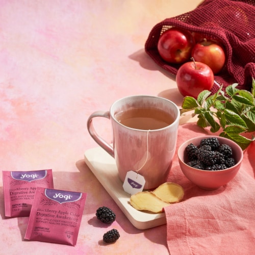 Yogi Blackberry Apple Cider Digestive Awakening Organic Herbal Tea Bags Perspective: bottom