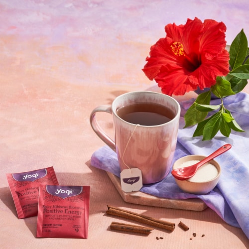 Yogi® Organic Spicy Hibiscus Blossom Positive Energy Herbal Tea Bags Perspective: bottom