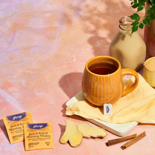 Yogi Rich & Robust Morning Vitality Organic Black Tea Bags Perspective: bottom
