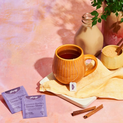 Yogi Cinnamon Horchata Stress + Sleep Organic Herbal Tea Bags Perspective: bottom