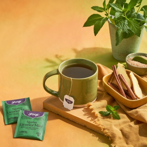 Yogi Egyptian Licorice Mint Organic Herbal Tea Bags Perspective: bottom