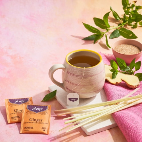 Yogi Ginger Organic Herbal Tea Bags Perspective: bottom