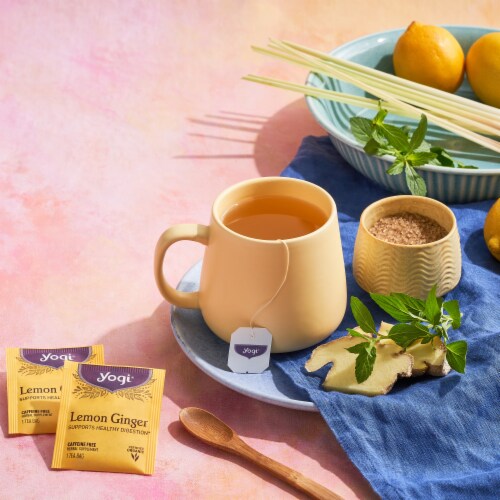 Yogi Lemon Ginger Tea Bags Perspective: bottom