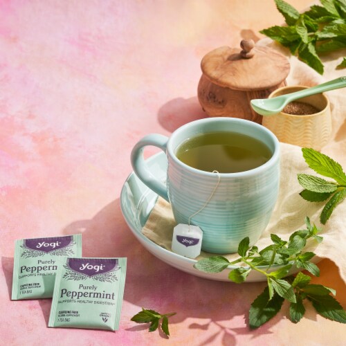 Yogi Organic Purely Peppermint Caffeine Free Tea Bags Perspective: bottom