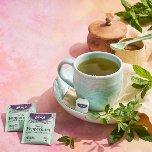 Yogi Organic Purely Peppermint Caffeine Free Tea Bags Perspective: bottom