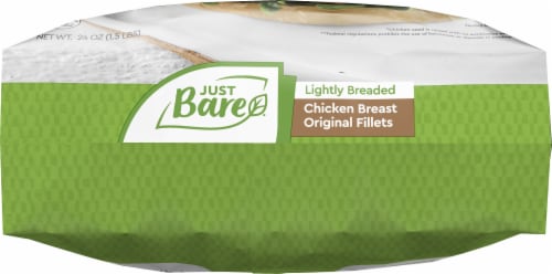 Just Bare Fully Cooked Lightly Breaded Chicken Breast Original Fillets Perspective: bottom