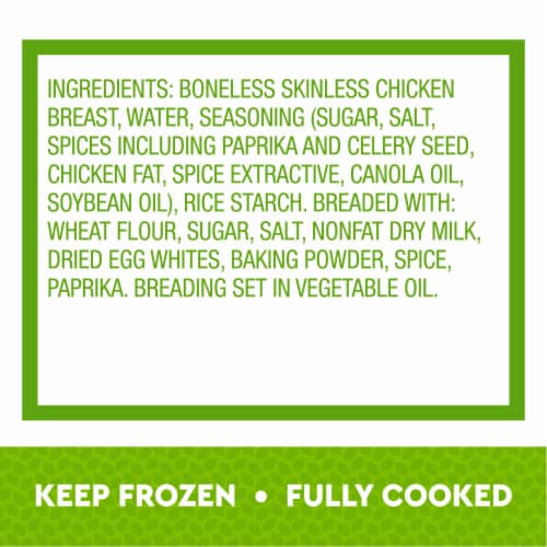 Just Bare Fully Cooked Bnls Sknl Lightly Breaded Chicken Breast Bites Perspective: bottom
