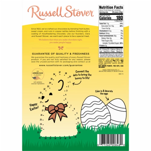 RUSSELL STOVER Easter Bunny Solid White Fudge Chocolate Candy Rabbit Perspective: bottom