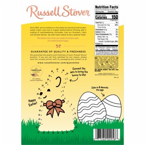 RUSSELL STOVER Easter Caramel Milk Chocolate Easter Bunny Perspective: bottom