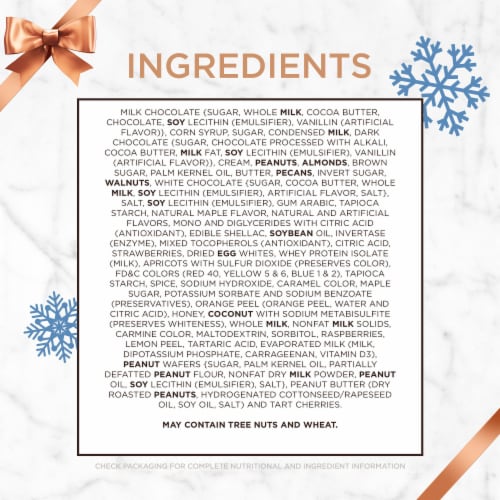 RUSSELL STOVER Christmas Caramels & Nuts in Milk & Dark Chocolate Gift Box Perspective: bottom