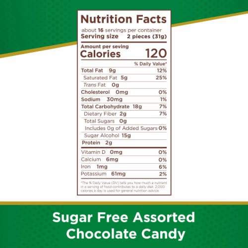 RUSSELL STOVER Sugar Free Assorted Chocolate Candy Bag Perspective: bottom