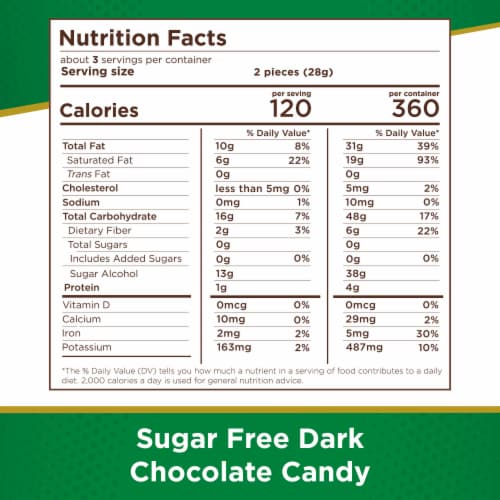 RUSSELL STOVER Sugar Free Dark Chocolate Candy Bag Perspective: bottom