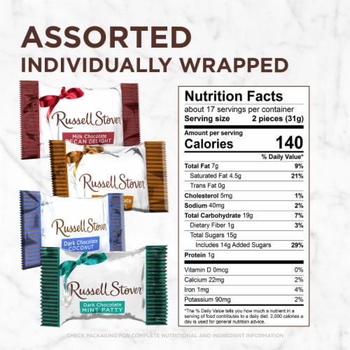 RUSSELL STOVER Assorted Milk & Dark Chocolates Bag Perspective: bottom