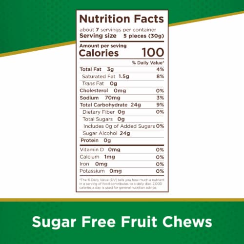 RUSSELL STOVER Sugar Free Fruit Chews Perspective: bottom