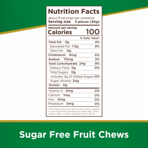RUSSELL STOVER Sugar Free Fruit Chews Bag Perspective: bottom