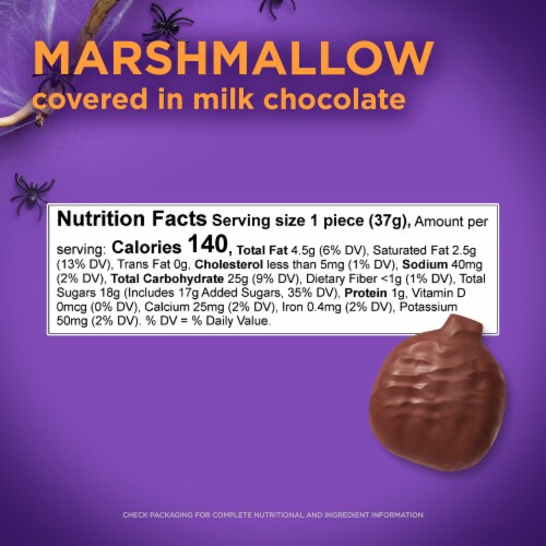 RUSSELL STOVER Halloween Milk Chocolate Marshmallow Pumpkin Perspective: bottom