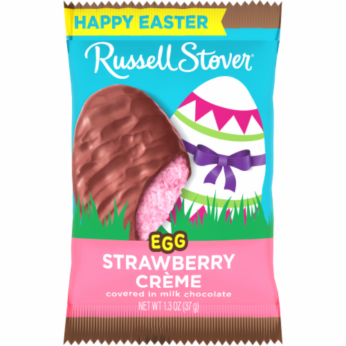 RUSSELL STOVER Easter Strawberry Crème Milk Chocolate Candy Easter Egg Perspective: bottom