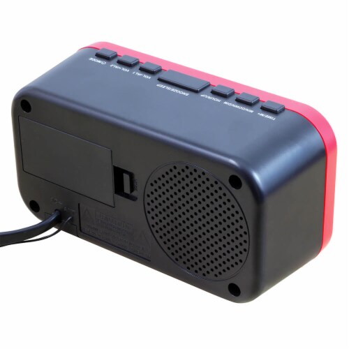 Jensen JEP-150 AM/FM Weather Band Clock Radio - Red/Black Perspective: bottom