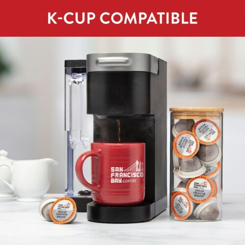 San Francisco Bay Decaf French Roast K-cup Compatible Compostable Coffee Pods Perspective: bottom