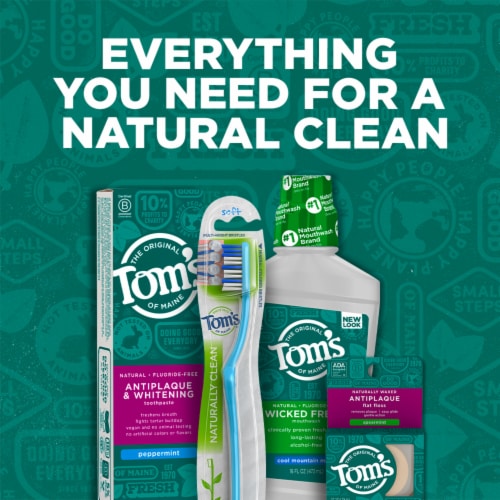 Tom's of Maine Whole Care Natural Fluoride Mouthwash Fresh Mint Perspective: bottom