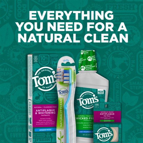 Tom's of Maine Whole Care Natural Fluoride Mouthwash Fresh Mint Perspective: bottom