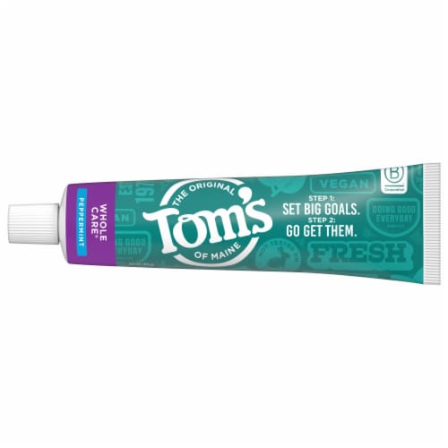 Tom's of Maine Whole Care Natural Toothpaste with Fluoride Peppermint Perspective: bottom