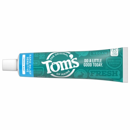 Tom’s of Maine Rapid Relief Toothpaste for Sensitive Teeth Fluoride Free Perspective: bottom