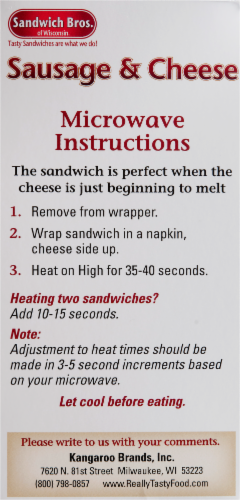 Sandwich Bros. Sausage & Cheese Flatbread Frozen Breakfast Pocket Sandwiches Perspective: bottom