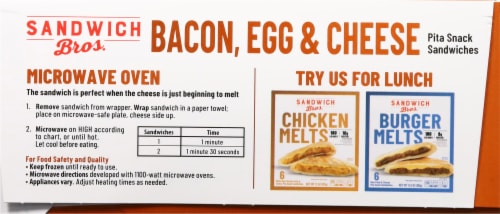 Sandwich Bros. Bacon Egg & Cheese Frozen Breakfast Sandwich Perspective: bottom